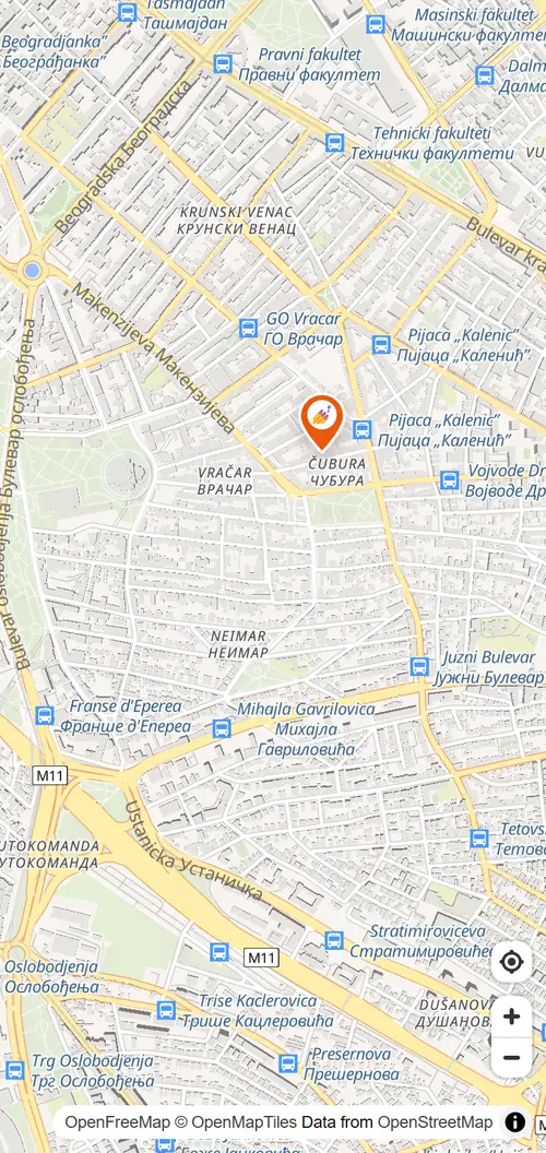 Mapa u aplikaciji Glowzi: salon Beauty Glow na Vračaru, njegova kartica sa fotografijom i cenama, pa stranica salona